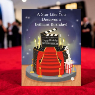 Theatre Birthday Design with Movie Sign Card