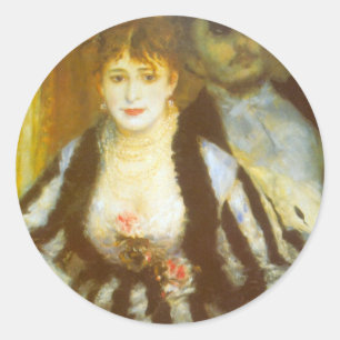 Theatre Box by Pierre Renoir, Vintage Fine Art Classic Round Sticker