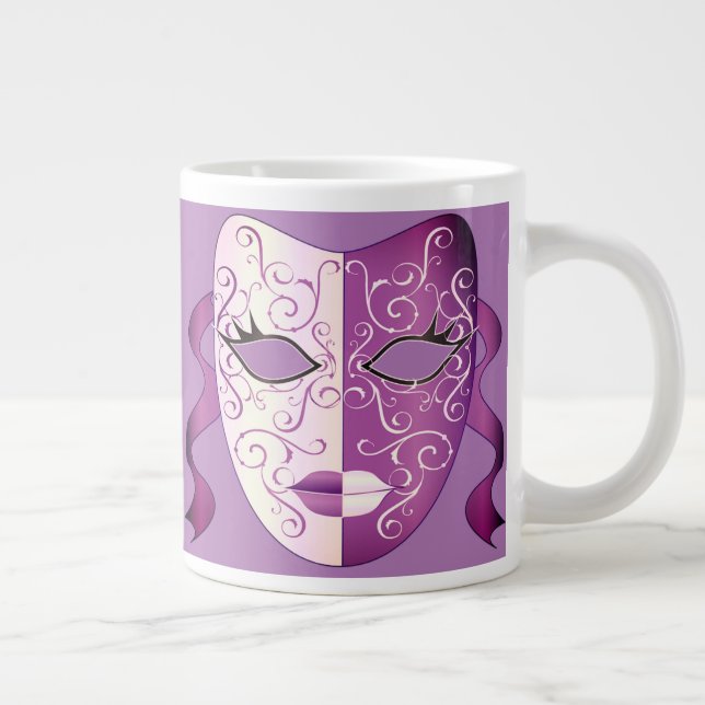 Theatre Calling Purple  Mask Jumbo Mug  20 oz (Right)