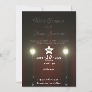 Theatre curtain-lamppost invitation