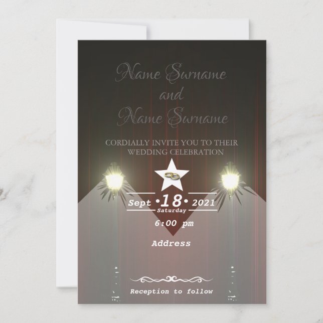 Theatre curtain-lamppost invitation (Front)