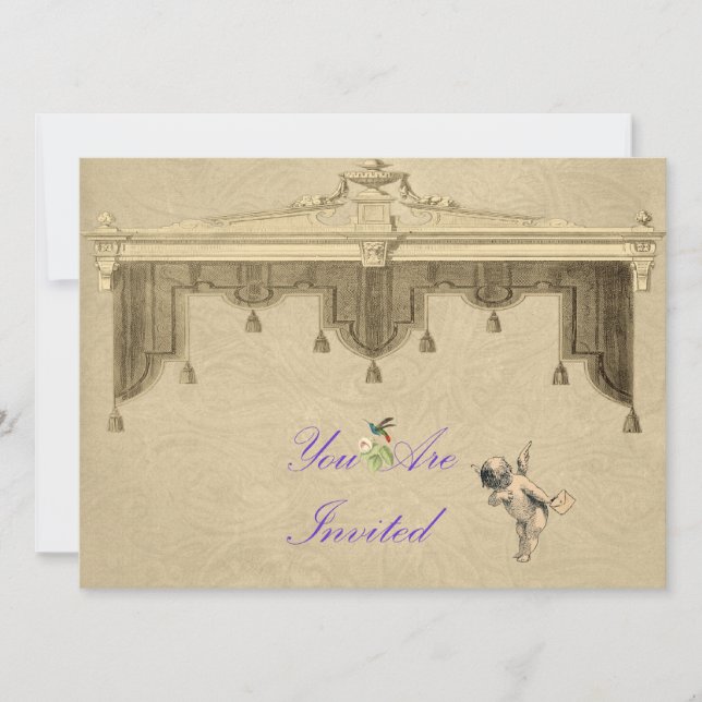 Theatre Curtains Wedding Invite (Front)