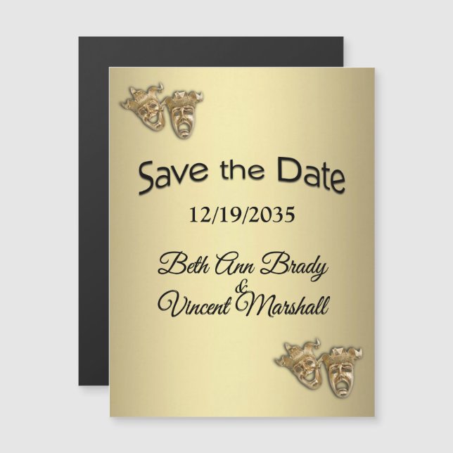 Theatre Design Save the Date Magnetic Invitation (Front/Back)