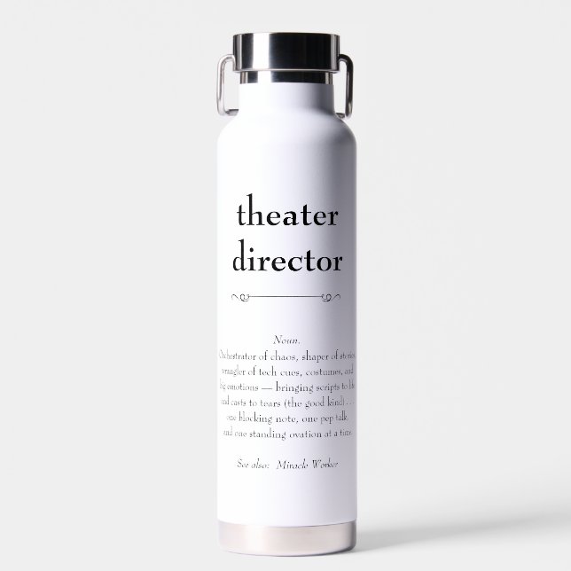 Theatre Director Definition Thank You Gift Water Bottle (Front)