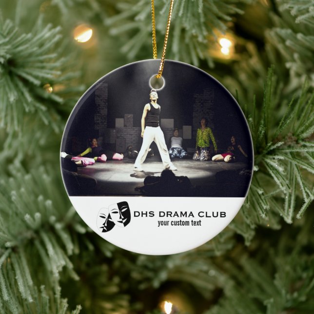 Theatre Drama Club Custom Photo Collage Ceramic Ornament (Tree)