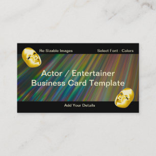 Theatre Entertainer Actor Business Card