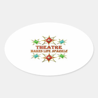 THEATRE FANCY STARS OVAL STICKER