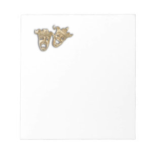 Theatre Golden Comedy Tragedy Masks Notepad