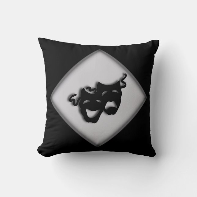 Theatre Happy Sad Greek Masks Throw Pillow (Front)