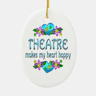 Theatre Heart Happy Ceramic Ornament