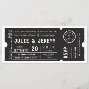 Théâtre invitation de mariage de billettes