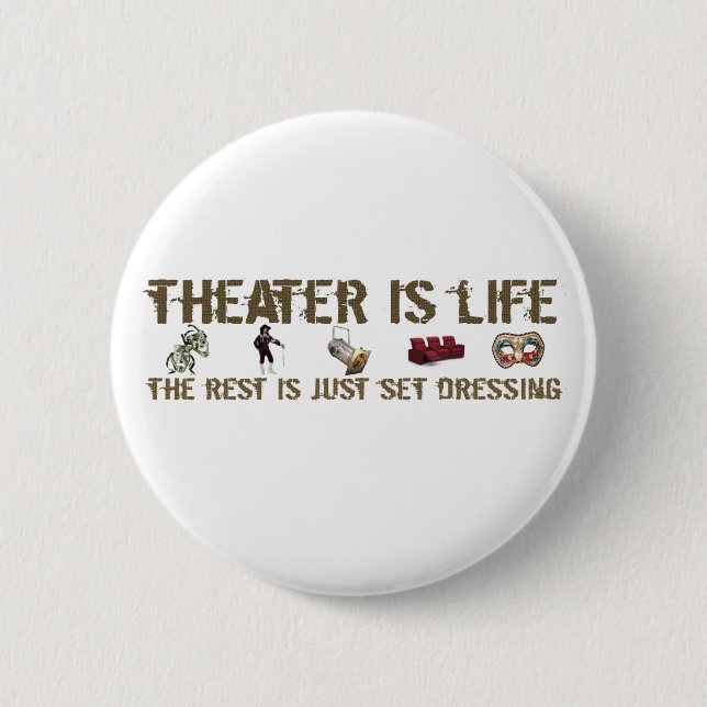 Theatre Is Life 2 Inch Round Button (Front)