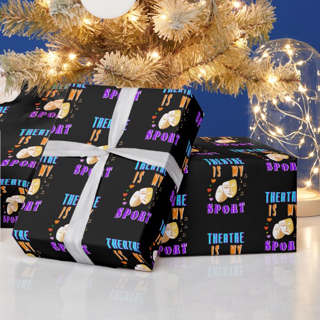 Theatre Is My Sport Actor Drama Wrapping Paper (Holidays)