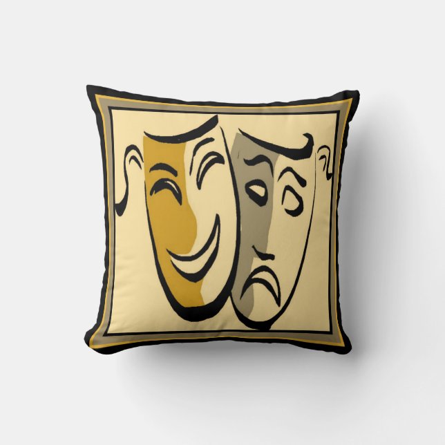 Théâtre Joyeux/Triste Masque Jeu Oreiller (Recto)