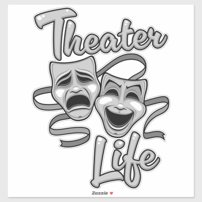 Theatre Life Comedy and Tragedy Masks (Sheet)