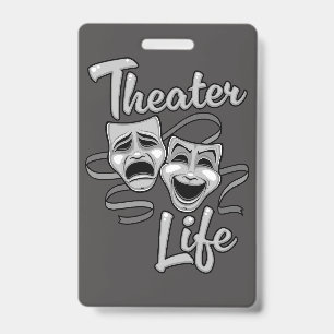 Theatre Life Comedy and Tragedy Masks Badge