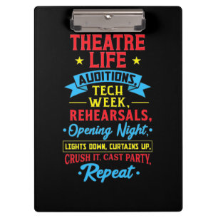 Theatre Life For Actor Clipboard