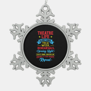 Theatre Life For Actor Snowflake Pewter Christmas Ornament