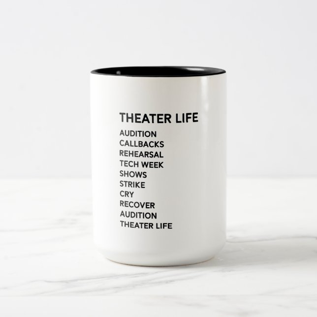 Theatre Life Funny Drama Broadway Musical Theatre Two-Tone Coffee Mug (Center)