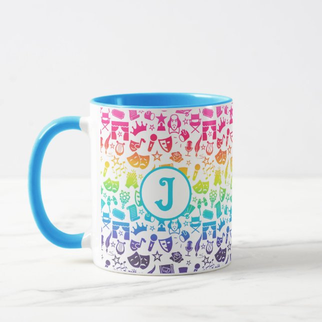 Theatre Lover Rainbow Icons Mug (Left)