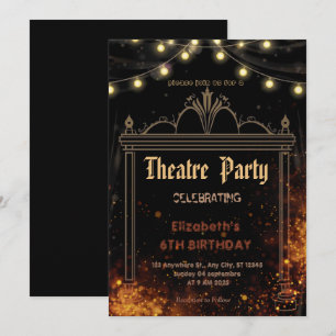 Theatre Marquee Party Invitation – Birthday invite