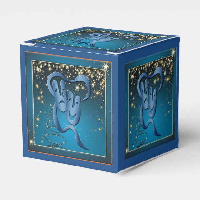 Theatre Mask Comedy Tragedy Party Favour Box (Front Side)