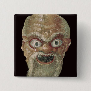 Theatre Mask, East Wall, Oecus 5, 60-50 BC 2 Inch Square Button