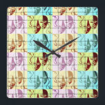Theatre Mask Pop Art Wall Clock<br><div class="desc">For all the thespians and lovers of Broadway, here's a colourful thespian mask pop art style wall clock that's sure to make you want to break out in song or dance.</div>