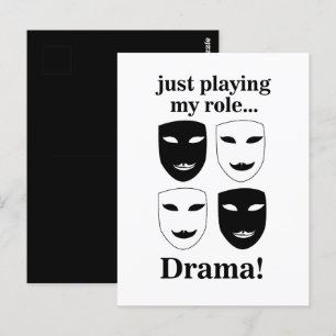 Theatre Mask Theatre Drama Arts Funny Postcard