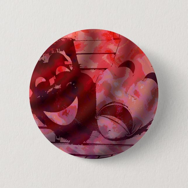 Theatre Masks 2 Inch Round Button (Front)