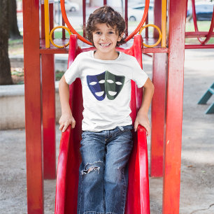 Theatre Masks Blue And Green T-Shirt