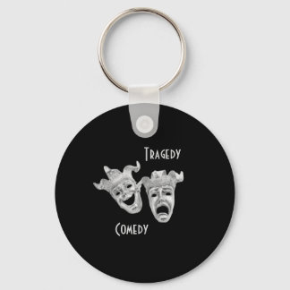 Theatre Masks Comedy and Tragedy Black Keychain