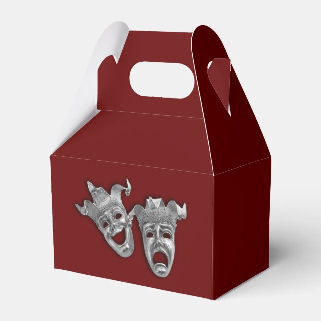 Theatre Masks Comedy and Tragedy Favor Box (Front Side)