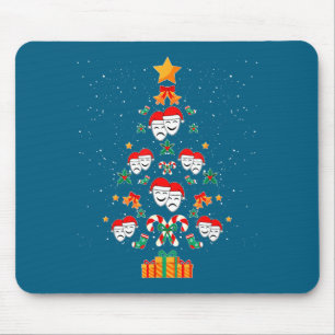 Theatre Masks Drama Actor Actress Christmas Tree X Mouse Pad
