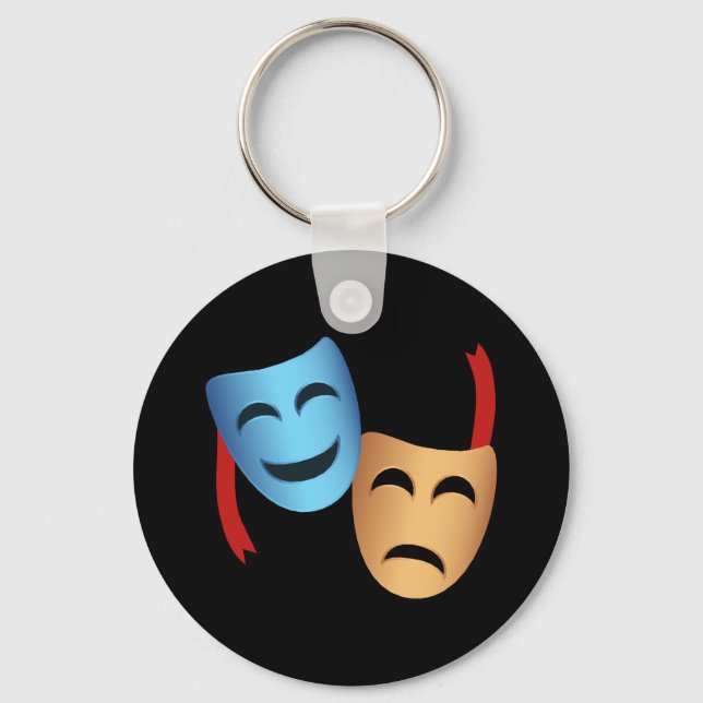 Theatre Masks Emoji Theatre Lover's Keychain (Front)