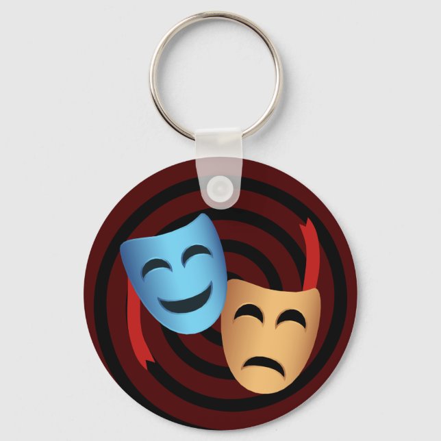 Theatre Masks Emoji Theatre Lover's Keychain (Front)