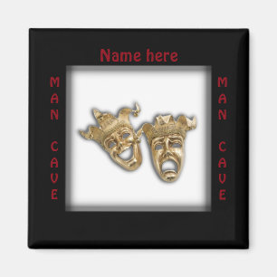 Theatre Masks Man Cave Name Magnet