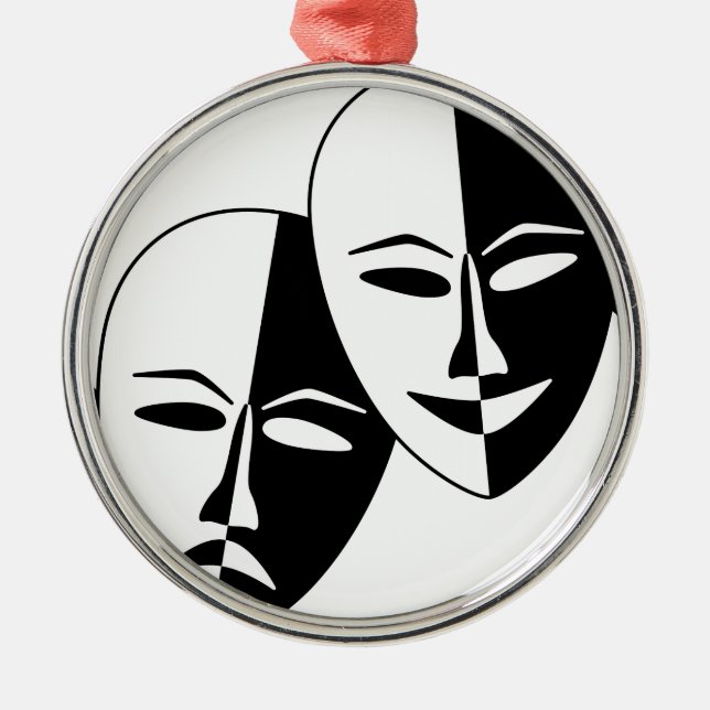 Theatre Masks Metal Ornament (Front)