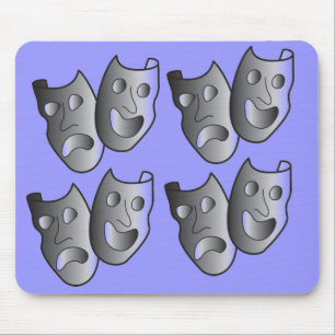 Theatre masks mouse pad