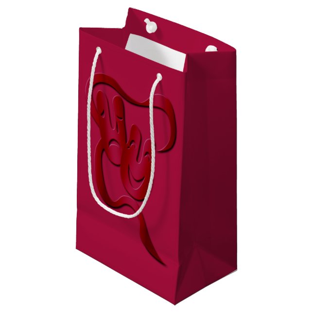 Théâtre Masque Comédie Tragédie Red Cadeau Sac Pet (Devant Angle)