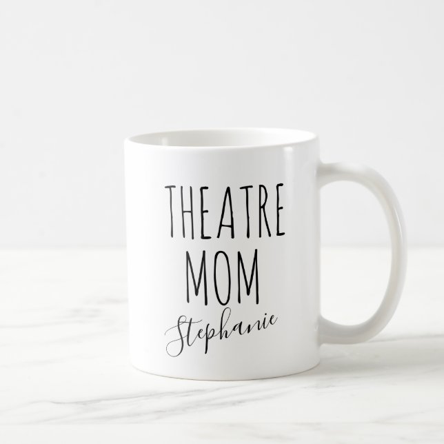 Theatre Mom Personalized Name Fun Theatre Stage Coffee Mug (Right)