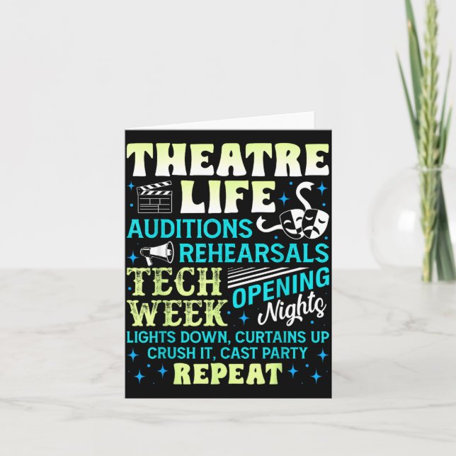 Theatre Nerd Actor Funny Musical Theater Geek Thes Card (Front)