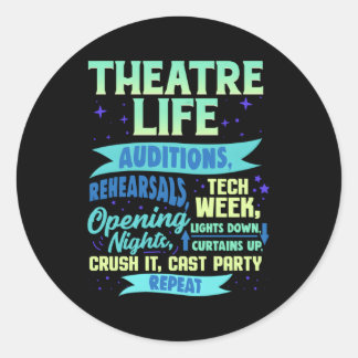 Theatre Nerd Actor Gif Musical Theatre Thespian Classic Round Sticker