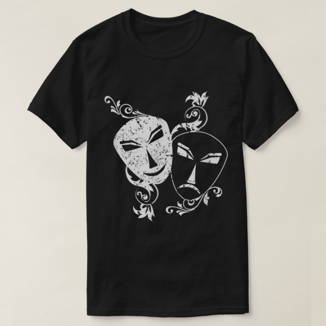 Theatre Nerd For Drama Funny Actor Gift Masks T sh T-Shirt (Design Front)