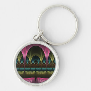 Theatre of Fantasy, Abstract Colourful Fractal Art Keychain