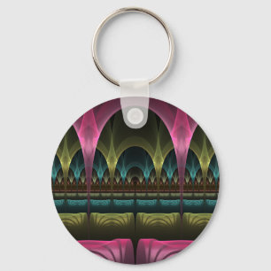 Theatre of Fantasy, Abstract Colourful Fractal Art Keychain