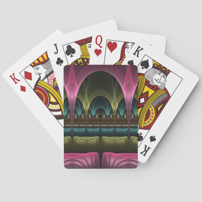 Theatre of Fantasy, Abstract Colourful Fractal Art Playing Cards (Back)