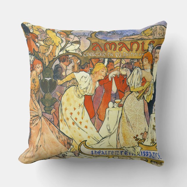 Theatre Poster 1895 Throw Pillow (Front)