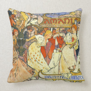 Theatre Poster 1895 Throw Pillow