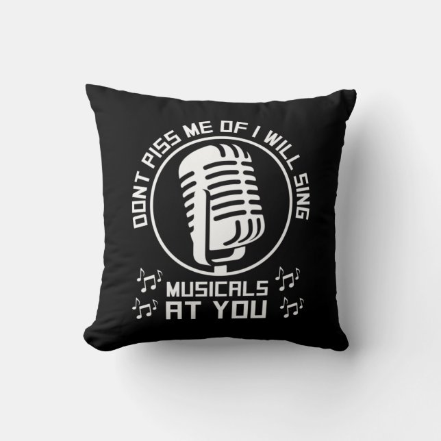 Theatre Singer Broadway Throw Pillow (Front)